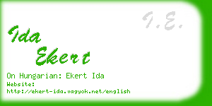 ida ekert business card